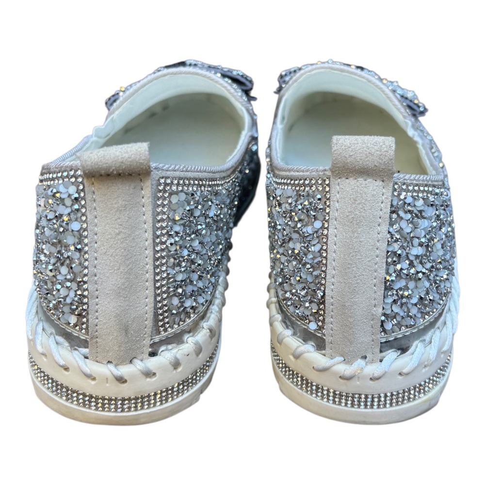 Speusurea Women’s 10/10.5 All Over Rhinestone Slip On  Platform Loafer With Bow - Picture 6 of 13